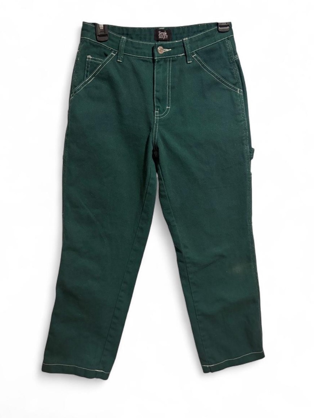 Simple Society High-Rise Carpenter Wide-Leg Emerald 
Green Jeans